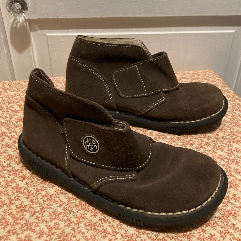 Vincent velcro bootlet shoes brown size 32 leather
